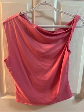 Abercrombie & Fitch Coral-Pink Draped Neck Tank